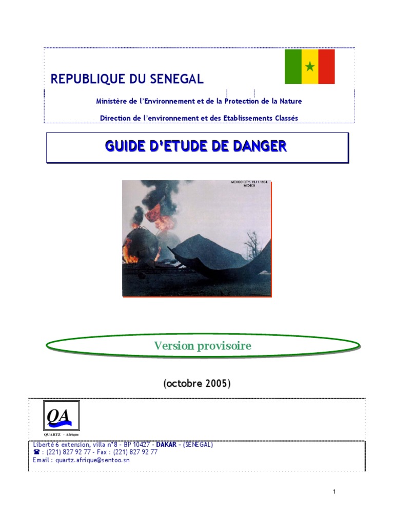 Guide méthodologique d'étude de dangers | PDF | Risque | Gestion des ...