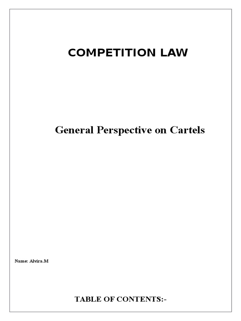 Cartels and Competition Law Analysis | PDF | Cartel | Competition Law