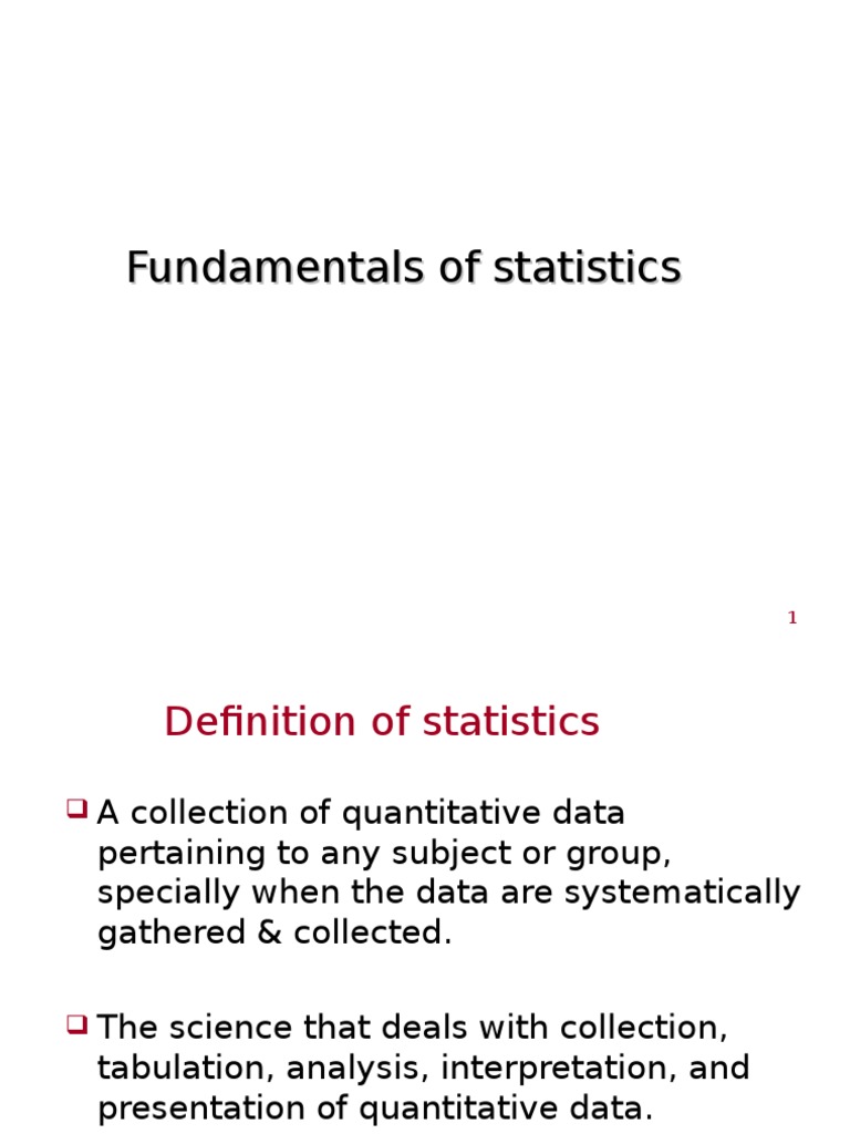 Basics of Statistics and Data Analysis | PDF | Mode (Statistics ...
