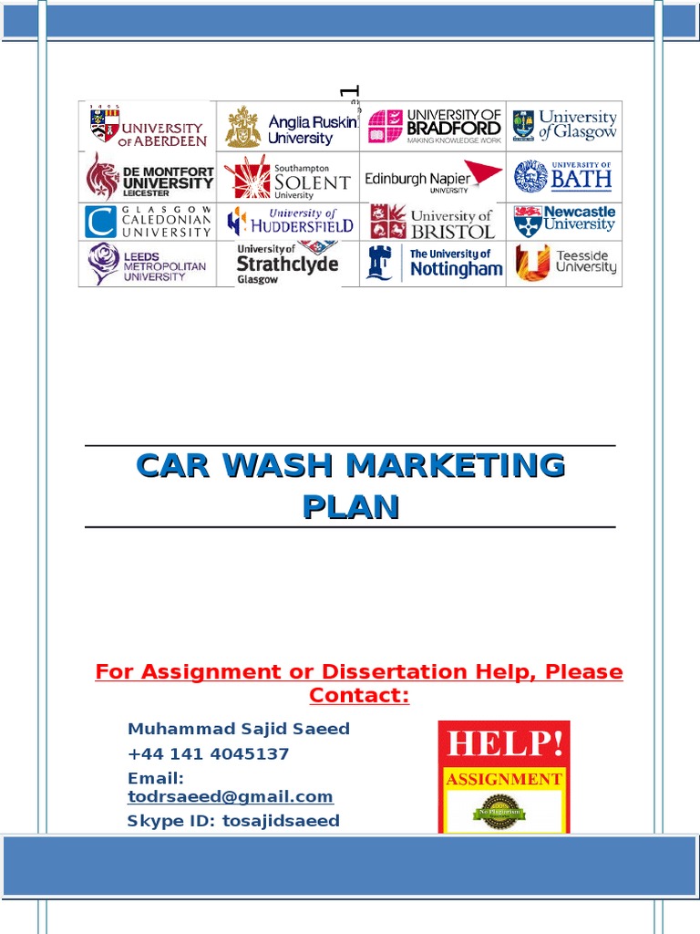 Car Wash Marketing Plan Business Economics Business Free 30day