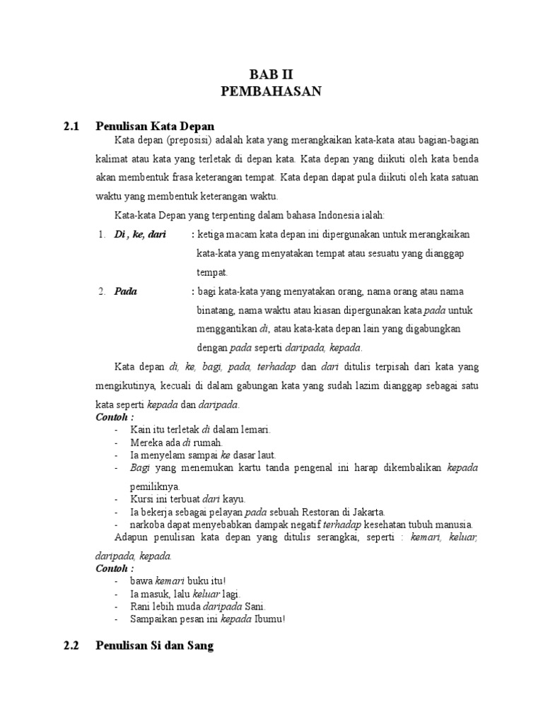 Kata Depan Makalah Kata Depan Makalah