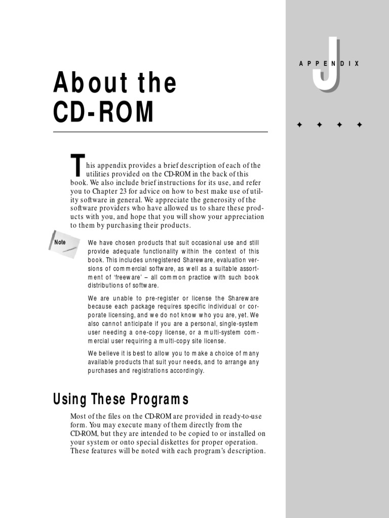 Appendixj (About The CD Rom) | PDF | Floppy Disk | Dos
