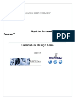 Curriculum Design Form: Physician Partnership Training Program