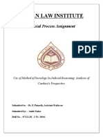 Use of Method of Sociology in Judicial Reasoning: Analysis of Cardozo's Perspective