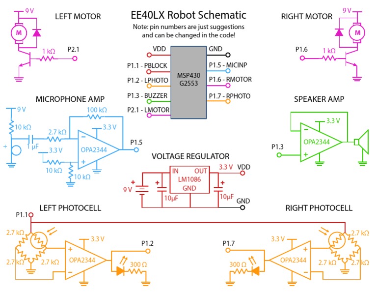 EE40LX Robot Schematic Diagram | PDF
