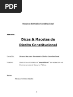 Apostila de Direito Constitucional - Dicas E Macetes Resumos Concursos