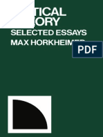 Horkheimer Max Critical Theory Selected Essays 2002
