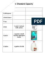 Benchmarks For Standard Capacity: 1 Teaspoon 1 Tablespoon