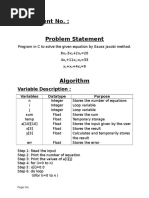 Gauss and Jacobi C Program