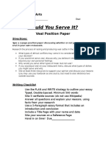 Veal Position Paper