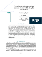 Effects of Metakaolin On Durability of Reinforced Mortars Used To Strengthen Masonry Walls