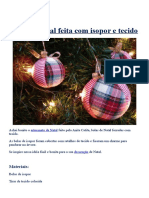 Bola de Natal Feita Com Isopor e Tecido