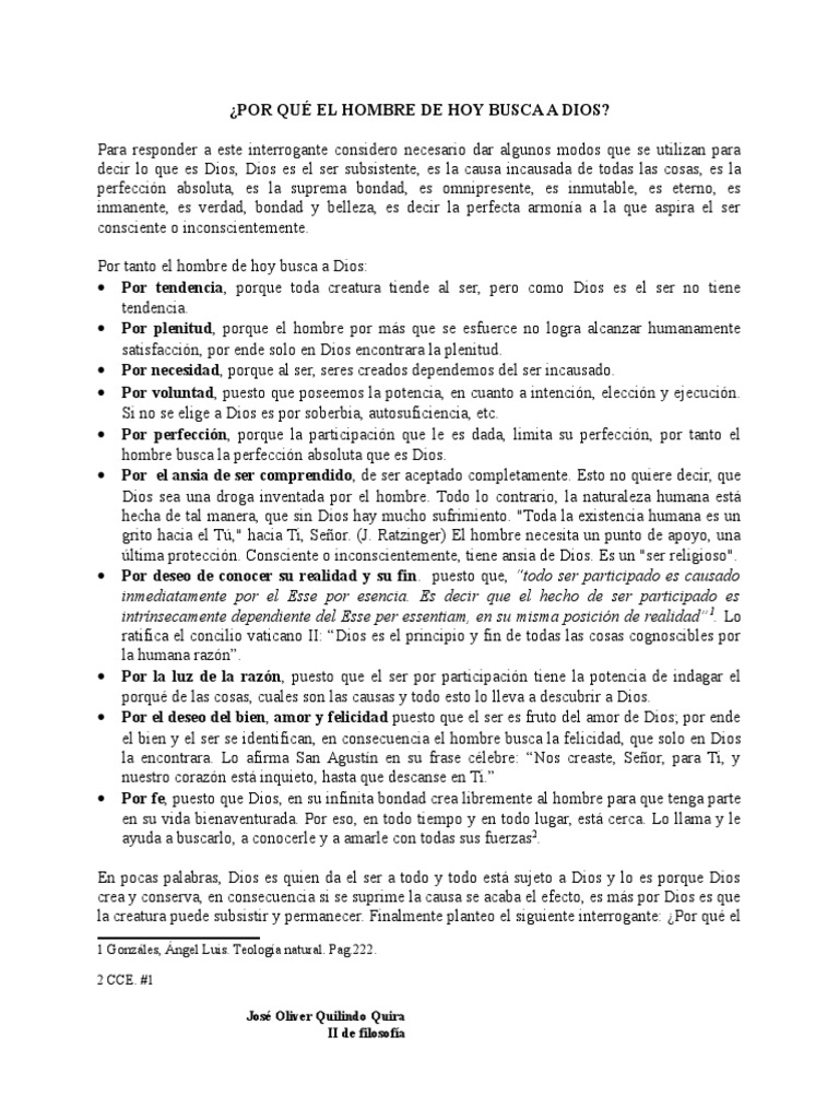 La búsqueda de Dios en el hombre actual | PDF | Dios | Felicidad