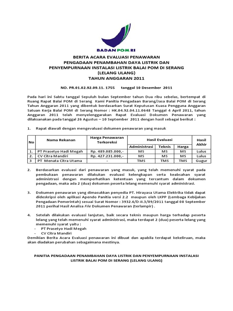 Contoh Berita Acara Rapat Yang Baik Simak Gambar Berikut