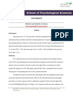 School of Psychological Sciences: Lab Report