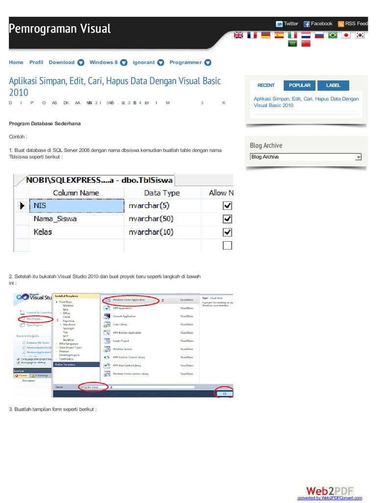 Aplikasi SImpan EDIT Hapus With SQL Server 2008 | PDF