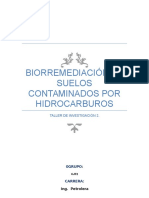 Biorremediación de Suelos Contaminados Por Hidrocarburos