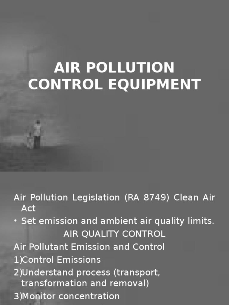 Air Pollution Control Equipment PDF Particulates Air Pollution