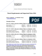 AMME Thesis - Important Dates 2016