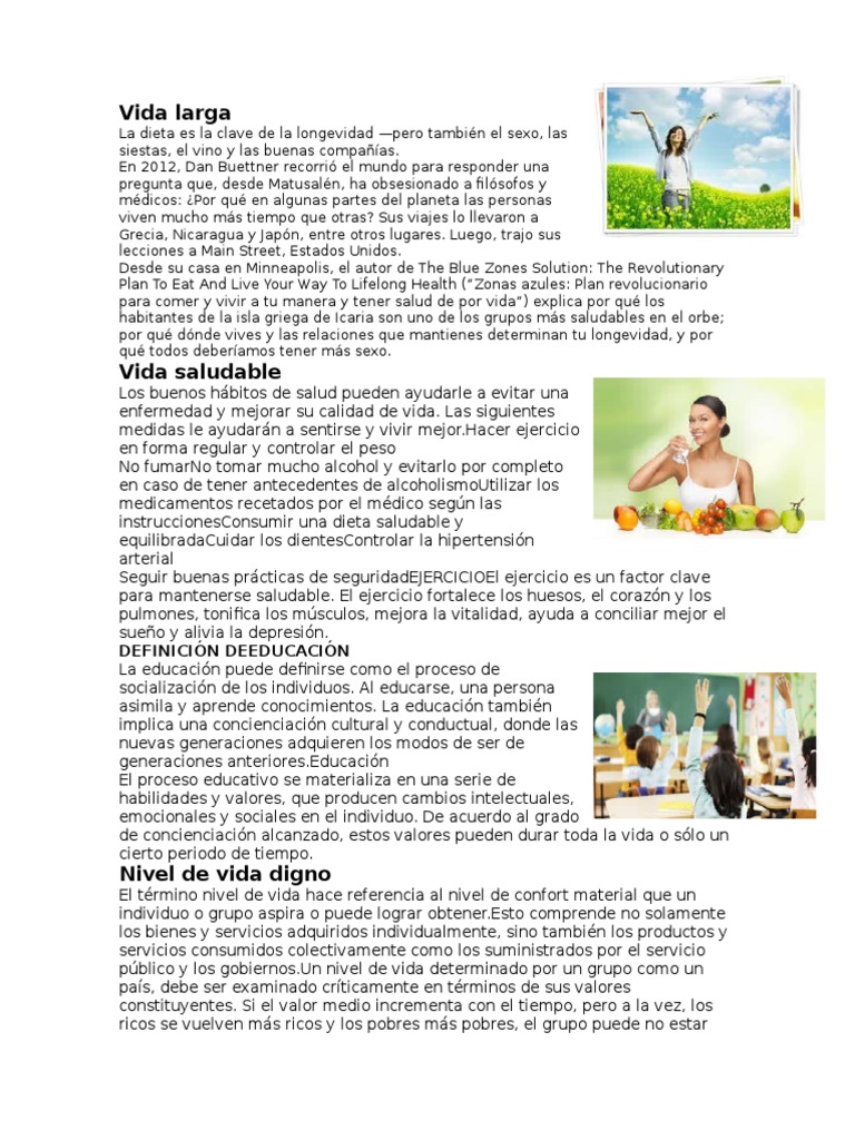 Vida Larga Saludable Educacion Nivel De Vida Digno Preprimaria Primaria Basico Pdf Estandar De Vida Educacion Primaria