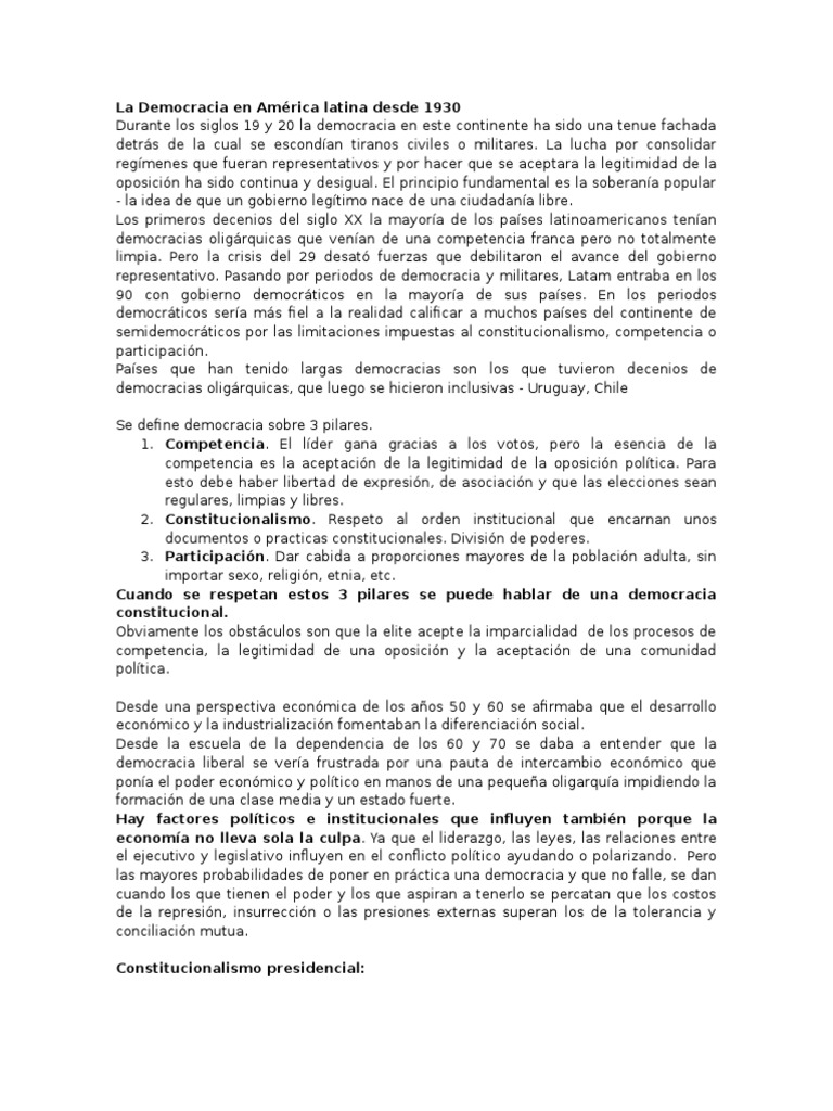 Evolución de la Democracia en América Latina | PDF | Democracia ...