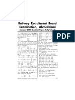 Railway Recruitment Board Examination, Ahmedabad: January 2005 Question Paper (Fully Solved)
