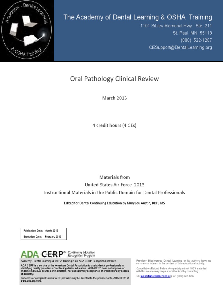 Course OralPathology OralPath | PDF