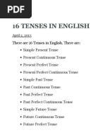 16 Tenses In English Grammar Pdf Books