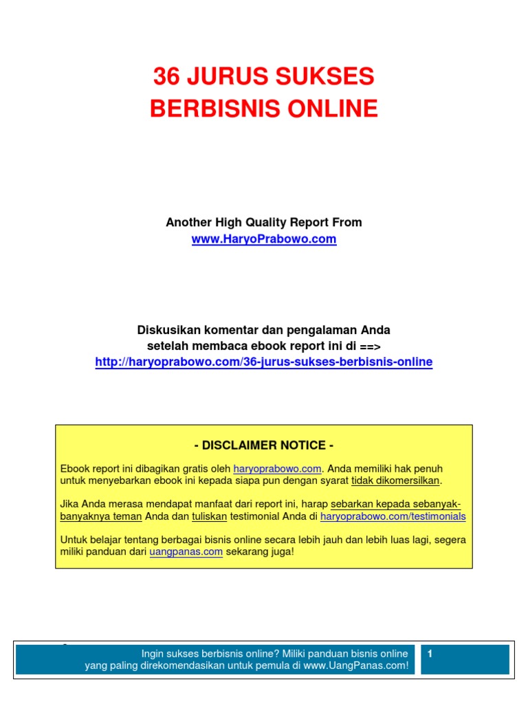 36 Jurus Sukses Bisnis Online