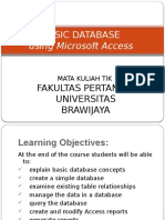 Basic Database: Using Microsoft Access
