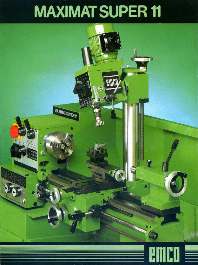 Emco Maximat Super 11 Lathe Brochure