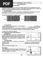 Cours Physique Nature Ondulatoire de La Lumiere (Sciences2016) (Eleve1)