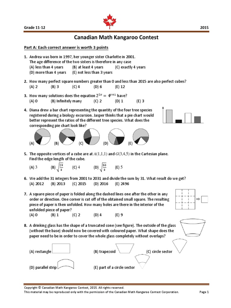 Kangaroo Math 2015  Rectangle  Euclidean Plane Geometry