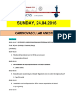 Escvs Program For Cardiovascular Anesthesia On 24.04.2016