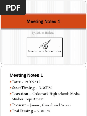 Meeting Notes 1