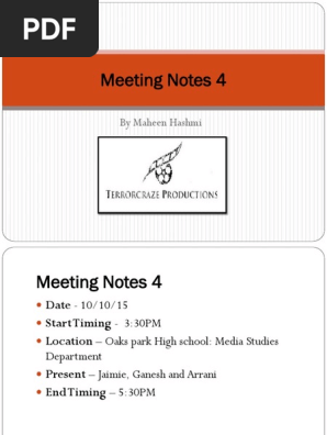 Meeting Notes 4