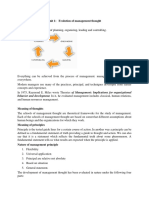 Evolution of Management Thoughts and Schools