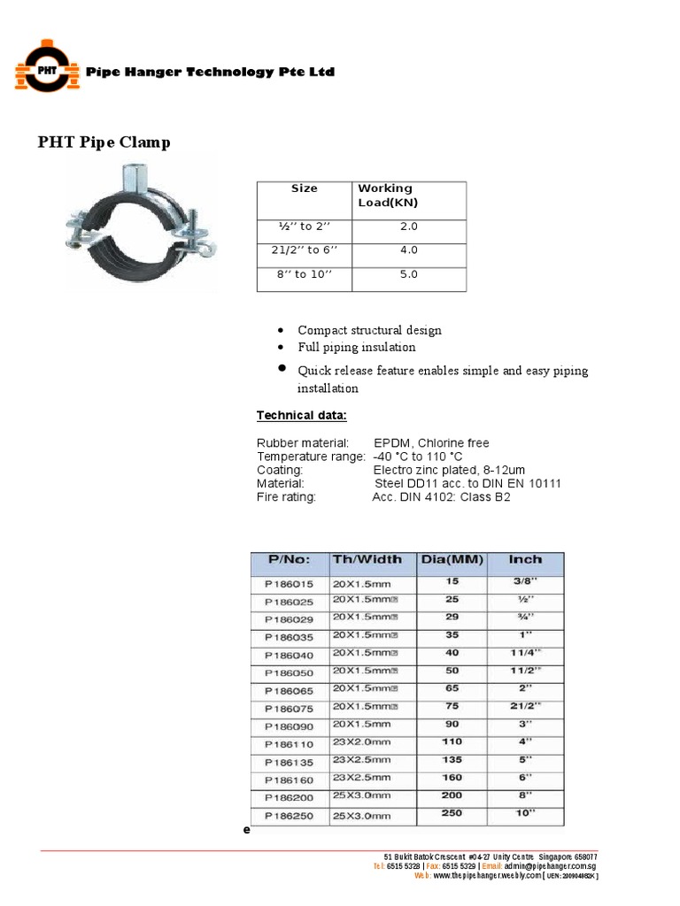 Pht Pipe Clamp Catalog2012a Pdf Screw Galvanization