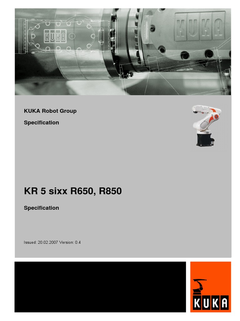 KUKA KR5sixx Spezifikation en | PDF | Electrical Connector | Robot