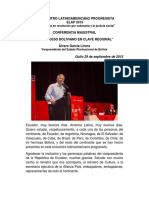 Conferencia Magistral Alvaro Garcia Linera en Elap 2015