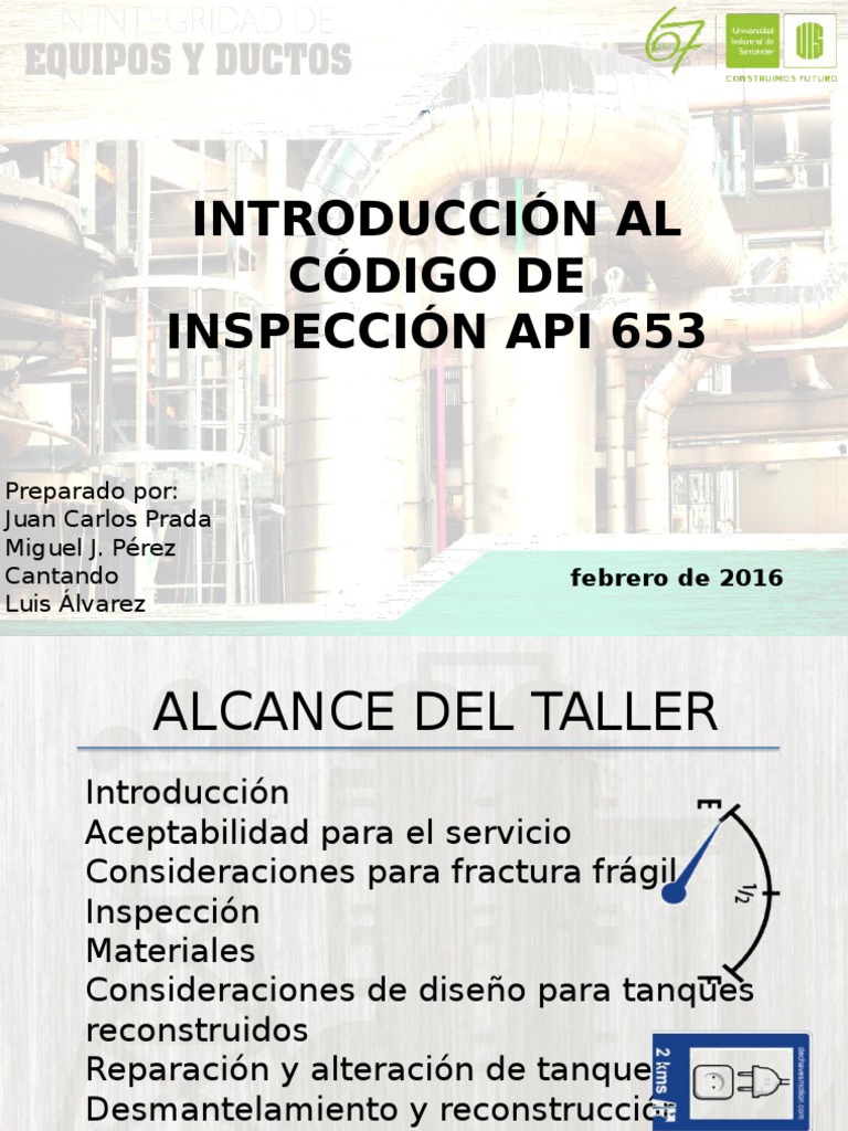 Introducción a API 653: Inspección de Tanques | PDF | Tanques | Soldadura