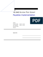 TE.040 S T S: Payables Implementation