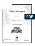 Certificate Food Handling