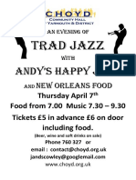 Jazz and New Orleans Food Night Thursday 7th April 2016 Yarmouth IoW