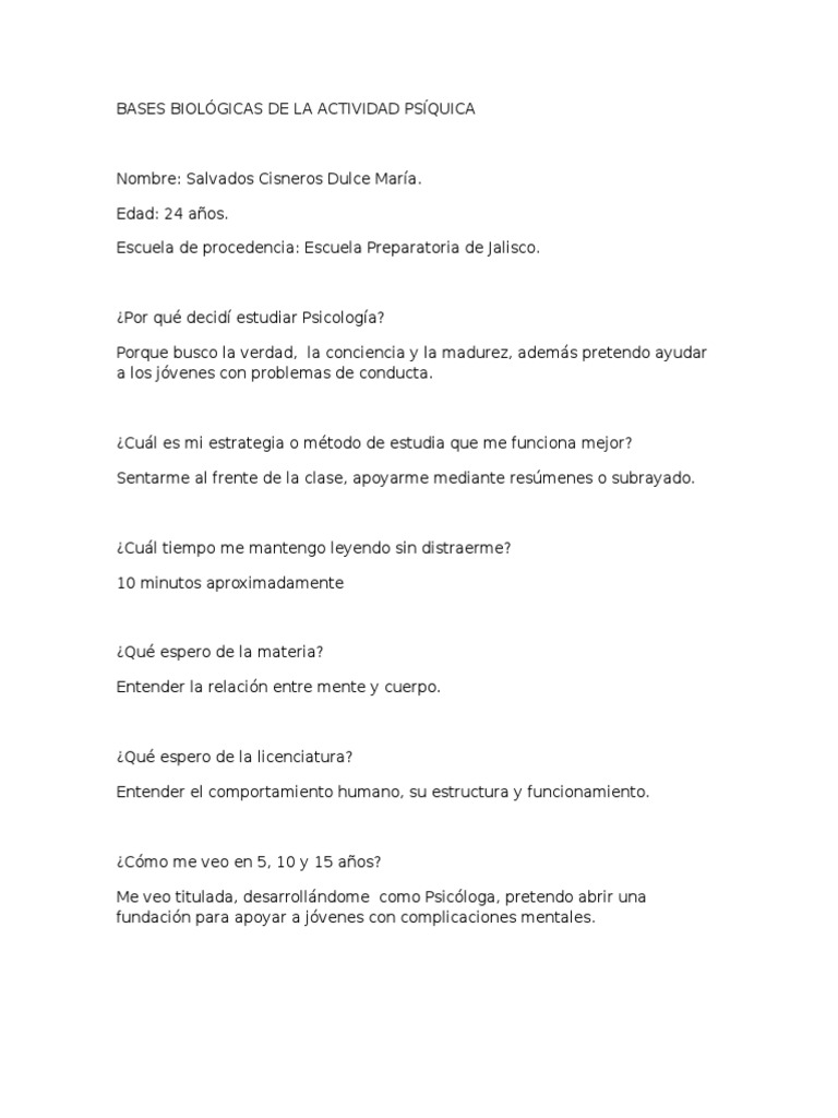 Bases Biológicas de La Actividad Psíquica | PDF | Neuropsicología ...