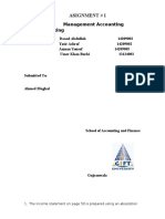 Asignment # 1: Management Accounting Decision Making