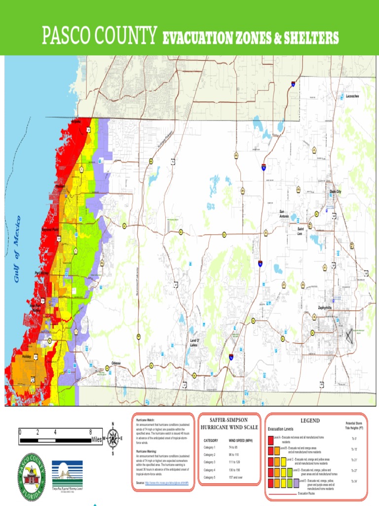 Flood Zone Map New Port Richey Fl Pasco County Evacuation Zones And Shelters | Pdf | Flood | Emergency  Evacuation