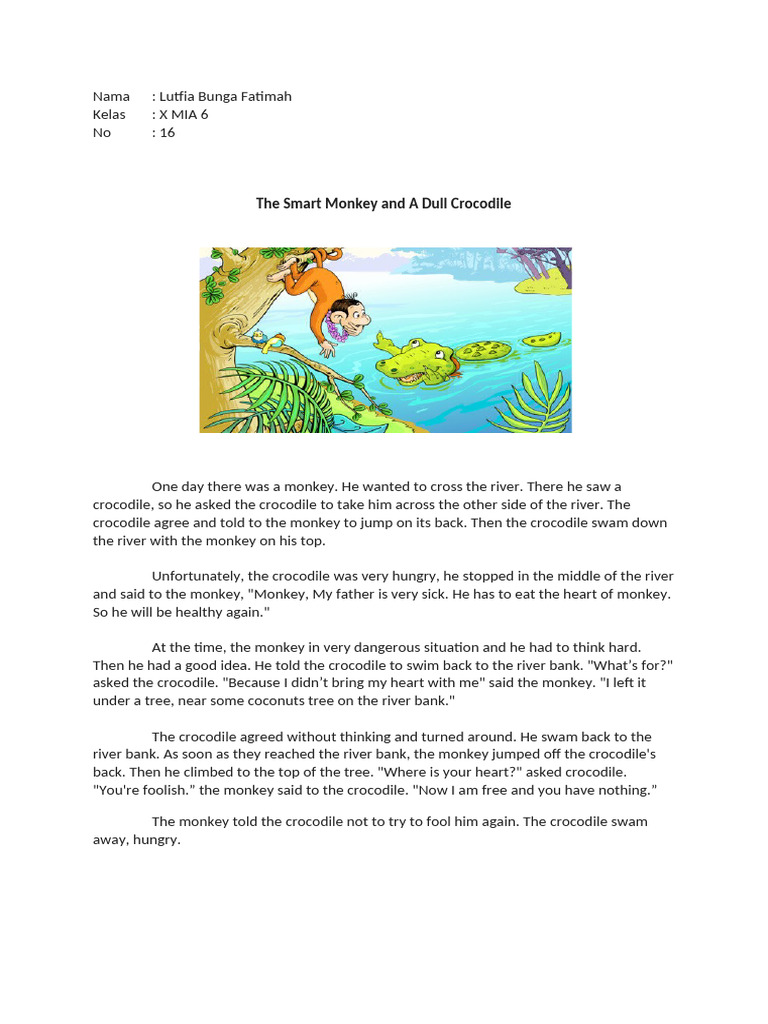 The Monkey and the Crocodile | Phrase | Verb