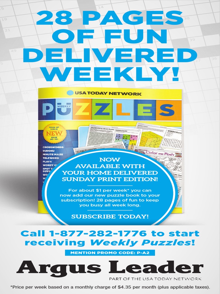 Weekly Puzzle Book Subscription Offer PDF