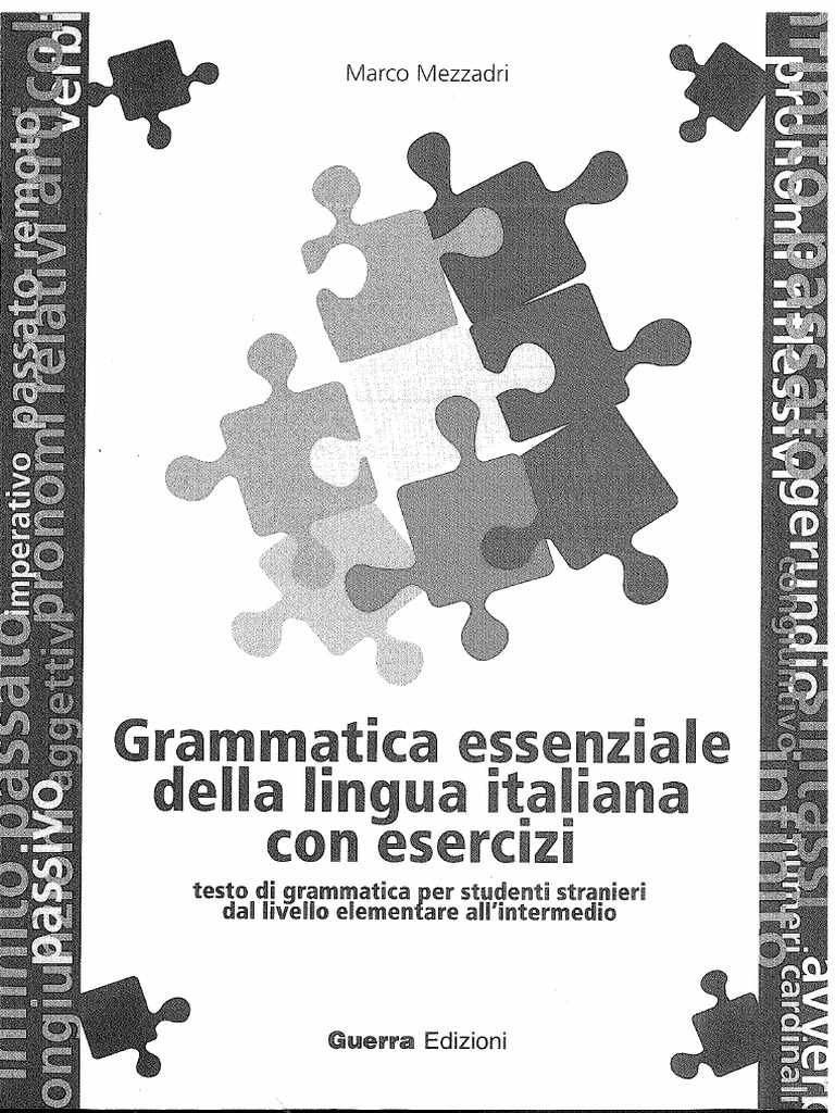 Grammatica Essenziale Della Lingua Italiana Con Esercizi